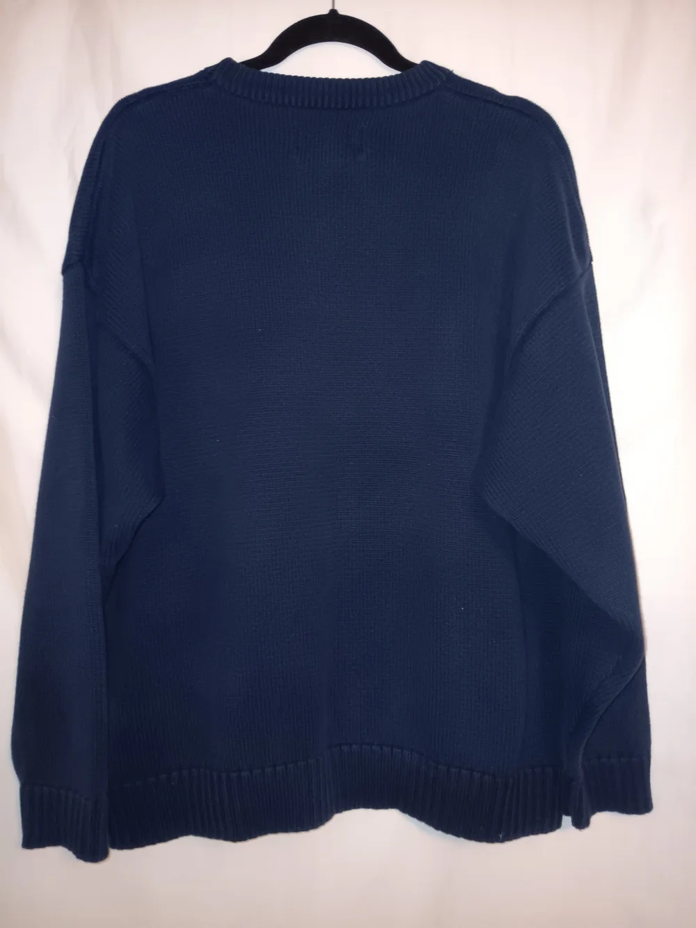 VINTAGE Eddie Bauer Deep Navy Crewneck Sweater with Snowflake Knit XL/TG - Picture 5 of 5